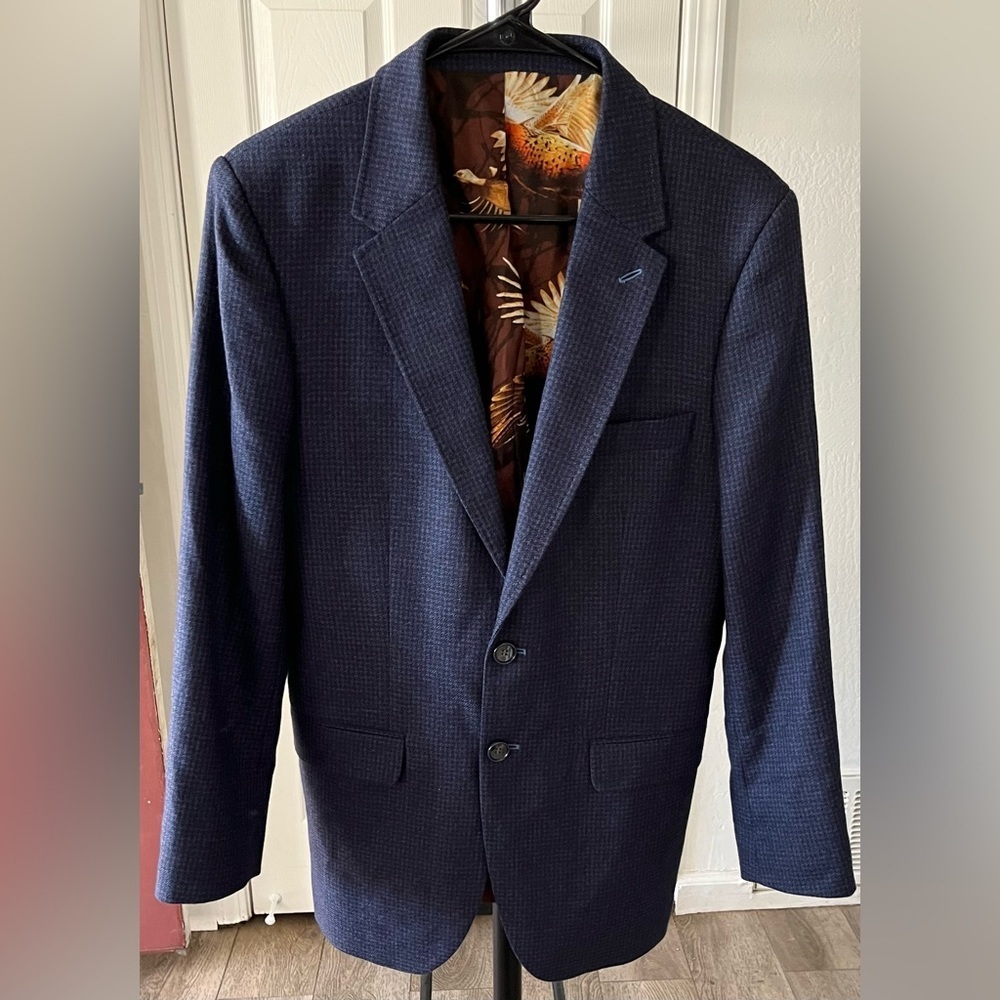 Circle of Gentlemen Konner Elbow Blue 100% Virgin Wool Men’s Blazer Slim Fit 48